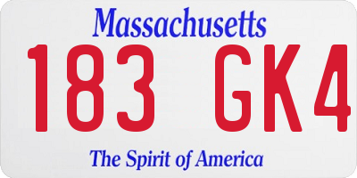 MA license plate 183GK4