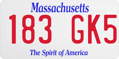 MA license plate 183GK5