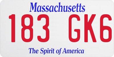MA license plate 183GK6