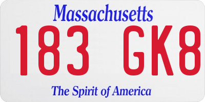 MA license plate 183GK8