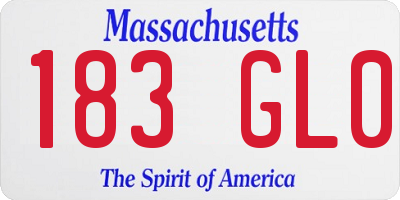 MA license plate 183GL0