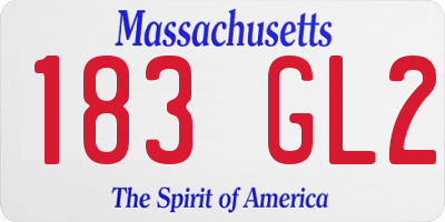MA license plate 183GL2