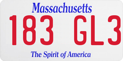 MA license plate 183GL3