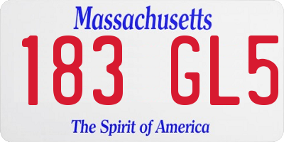 MA license plate 183GL5