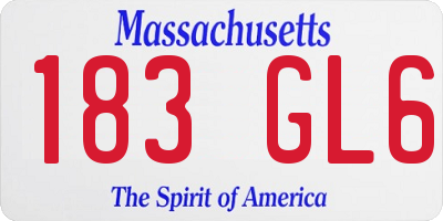 MA license plate 183GL6
