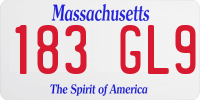 MA license plate 183GL9