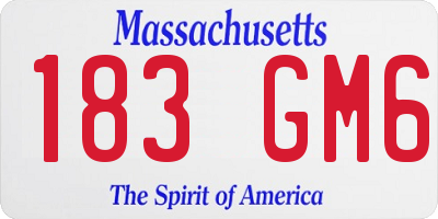 MA license plate 183GM6