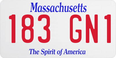MA license plate 183GN1