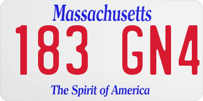 MA license plate 183GN4