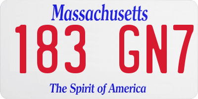 MA license plate 183GN7