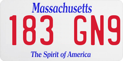 MA license plate 183GN9