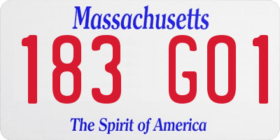 MA license plate 183GO1