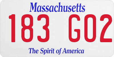 MA license plate 183GO2