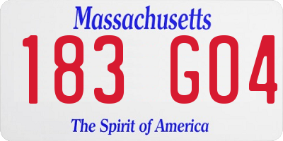 MA license plate 183GO4