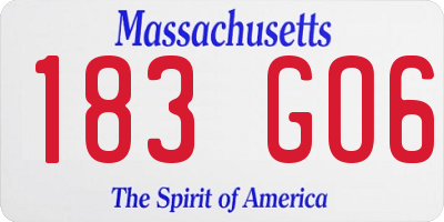 MA license plate 183GO6