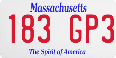 MA license plate 183GP3
