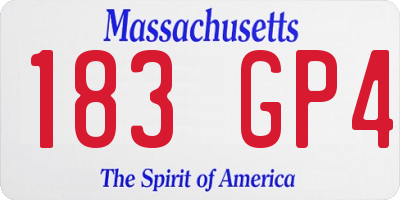 MA license plate 183GP4