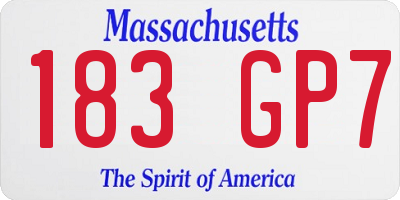 MA license plate 183GP7