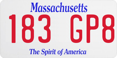 MA license plate 183GP8