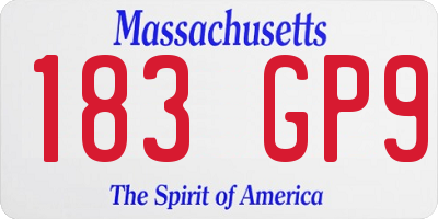 MA license plate 183GP9