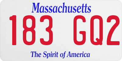 MA license plate 183GQ2
