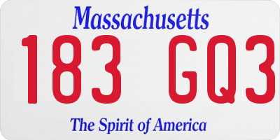 MA license plate 183GQ3