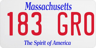 MA license plate 183GR0
