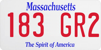 MA license plate 183GR2