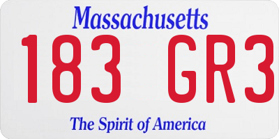 MA license plate 183GR3
