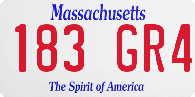 MA license plate 183GR4