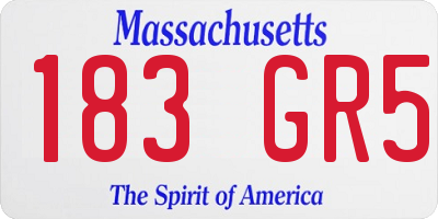 MA license plate 183GR5