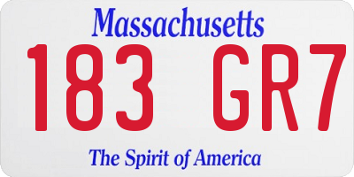 MA license plate 183GR7