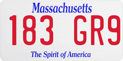 MA license plate 183GR9
