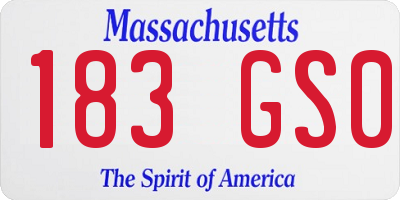 MA license plate 183GS0