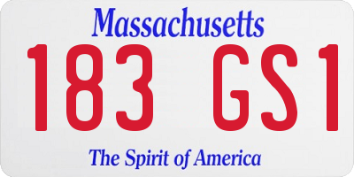 MA license plate 183GS1