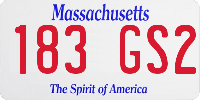 MA license plate 183GS2