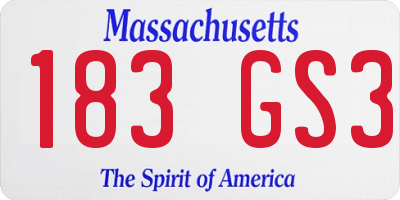 MA license plate 183GS3