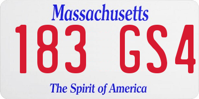 MA license plate 183GS4
