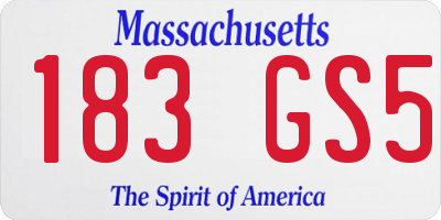 MA license plate 183GS5