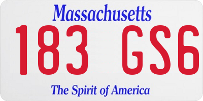 MA license plate 183GS6