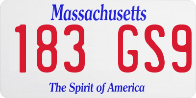 MA license plate 183GS9