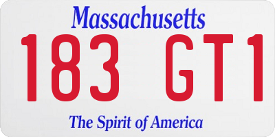 MA license plate 183GT1