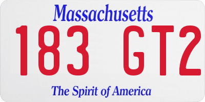 MA license plate 183GT2