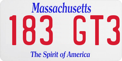 MA license plate 183GT3