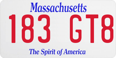 MA license plate 183GT8