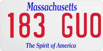 MA license plate 183GU0