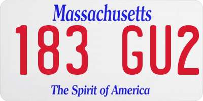 MA license plate 183GU2