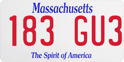 MA license plate 183GU3