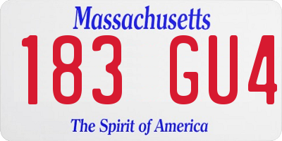 MA license plate 183GU4