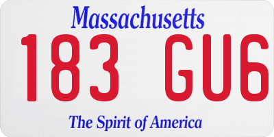 MA license plate 183GU6